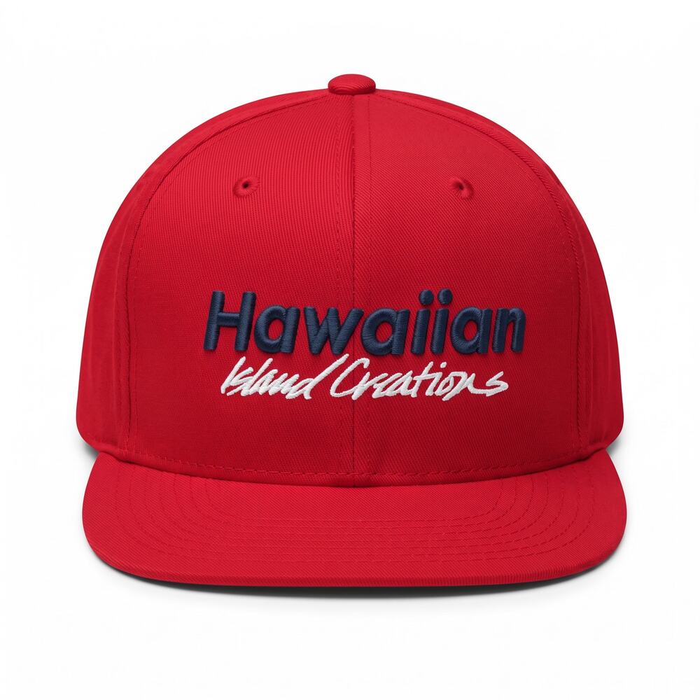 Hawaiian Island Creations HIC Embroidered Hat Hidden Bottle Opener Red Snapback